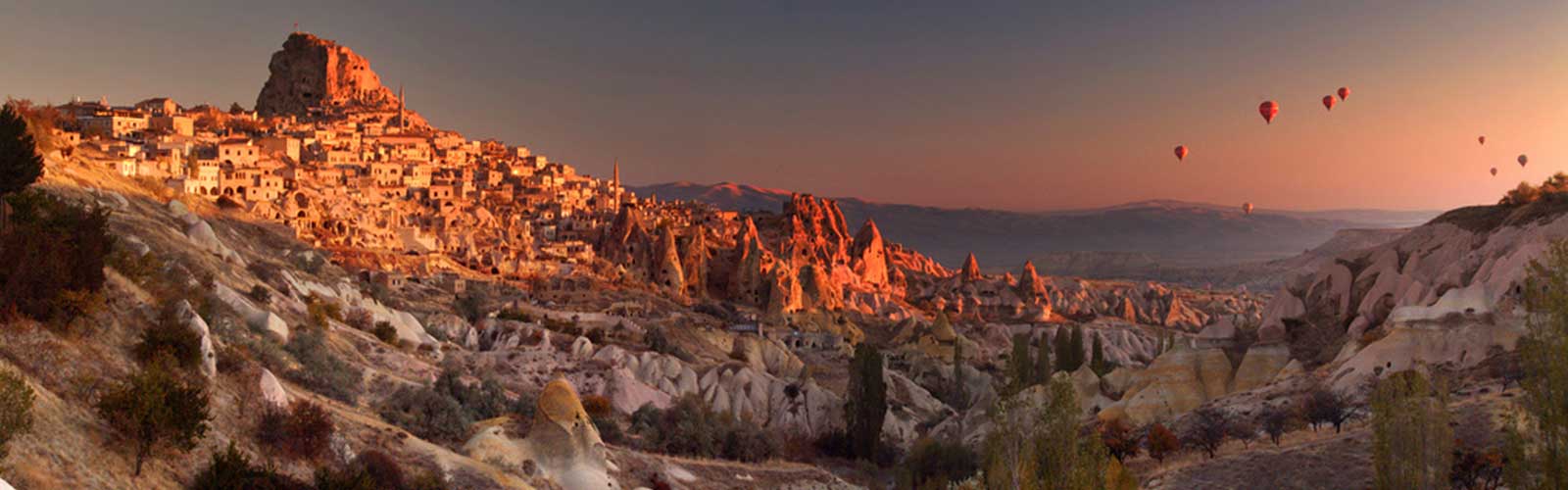 Uchisar Village Castle Fortress Sunset