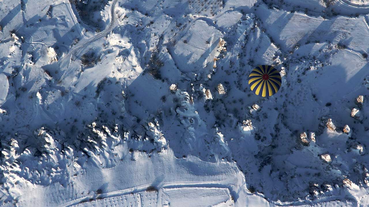 Winter View of Cappadocia from a Balloon